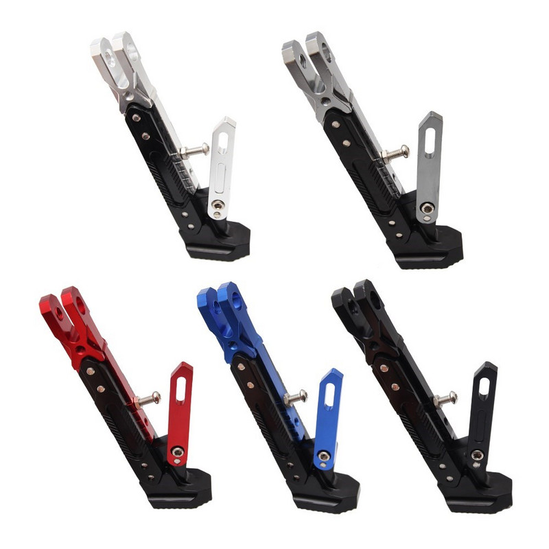 Motorkerékpár állvány CNC alumínium, hat fokozatban állítható magasságú oldalsó állvány Állítható magas tartású, módosított robogó oldalsó állvány