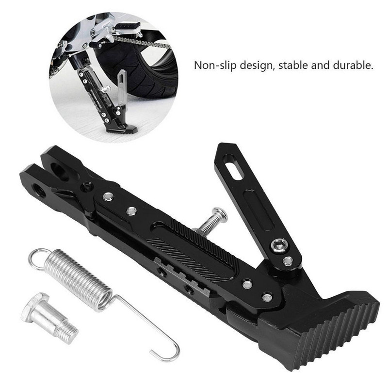 Motorkerékpár állvány CNC alumínium, hat fokozatban állítható magasságú oldalsó állvány Állítható magas tartású, módosított robogó oldalsó állvány