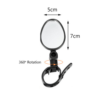 2 ks Univerzálne motocyklové spätné zrkadlo so širokouhlým konvexným zrkadlom, otočné o 360 stupňov a nastaviteľné zrkadlo