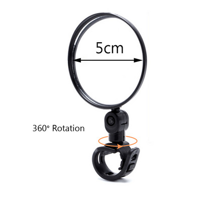 2 ks Univerzálne motocyklové spätné zrkadlo so širokouhlým konvexným zrkadlom, otočné o 360 stupňov a nastaviteľné zrkadlo