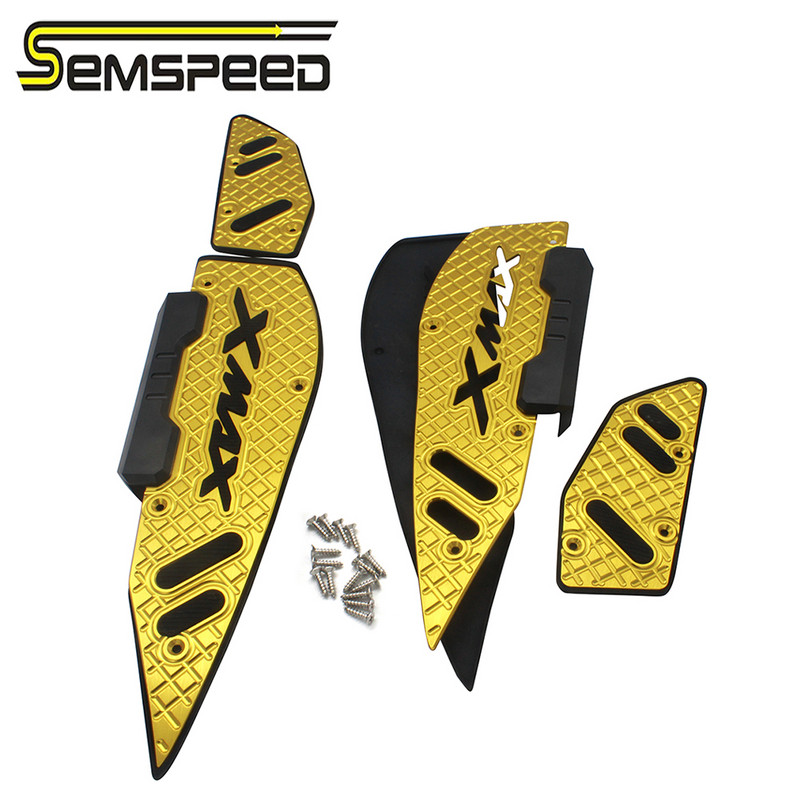 SEMSPEED XMAX Módosított CNC motorkerékpár lábtartó lábpedállemez szőnyegek lábbetétek Yamaha XMAX 250 300 400 2017-2018 2019 2020