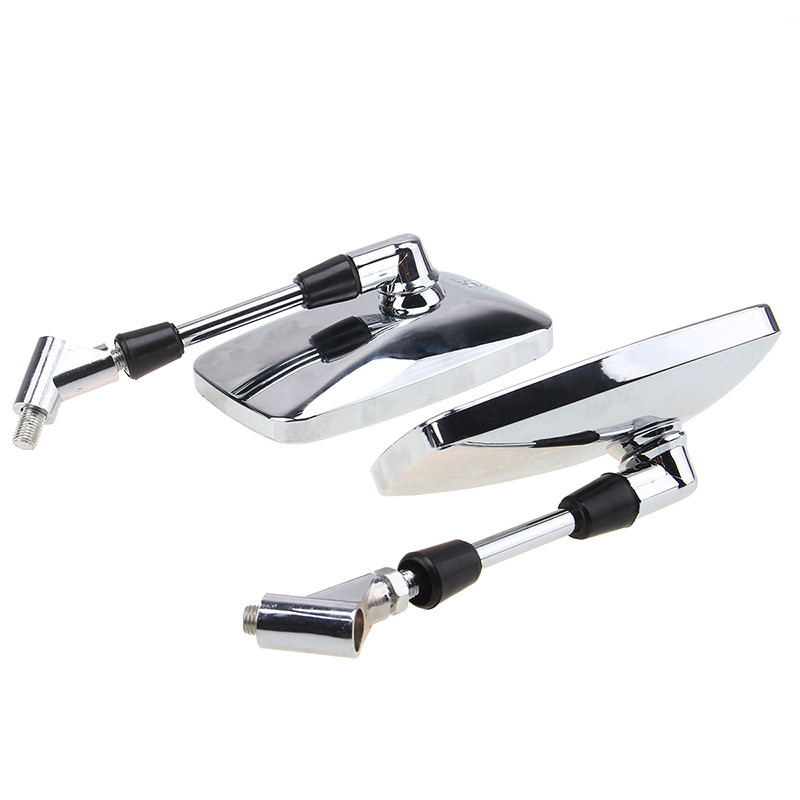 POSSBAY Chrome motociklo veidrodinis paspirtukas, galinis šoninis vaizdas Cafe Racer, skirtas Harley Honda Suzuki Yamaha Moto motociklų veidrodžiams