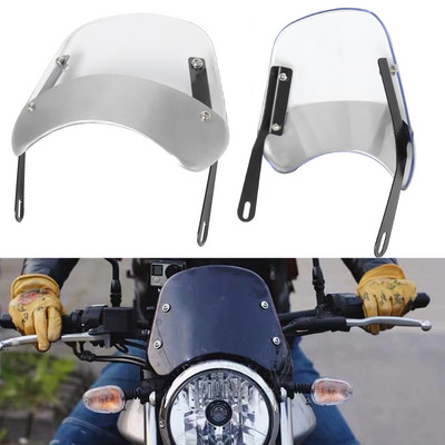 Retro motorkerékpár 5"-7" fényszóró szélvédő szélterelő szélvédő univerzális Harley Honda Yamaha műszerellenzőhöz
