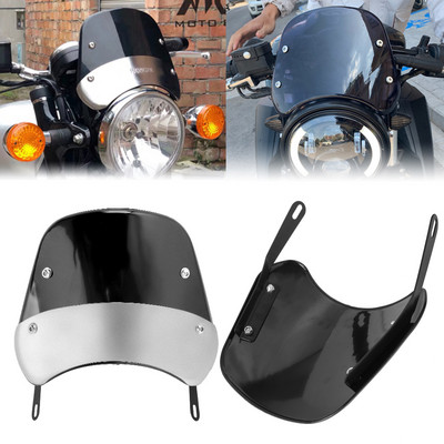 Retro motorkerékpár 5"-7" fényszóró szélvédő szélterelő szélvédő univerzális Harley Honda Yamaha műszerellenzőhöz