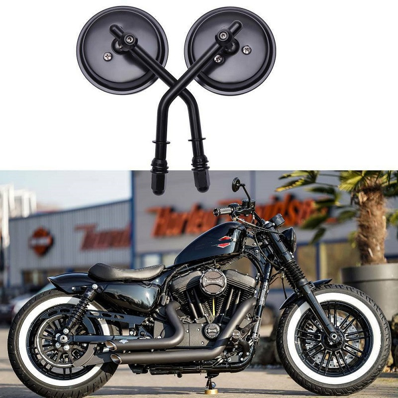 Oglinzi retrovizoare rotunde pentru Harley Cruiser Touring Chopper Bobber Cafe Racer