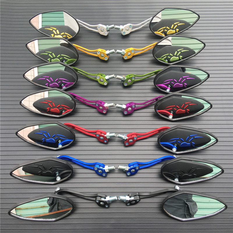 Spätné zrkadlá na motocykle, skútre, elektrické bicykle, elektromobilné, zadné, bočné, konvexné zrkadlo 8 mm 10 mm, čierna, modrá, červená, zelená, univerzálne