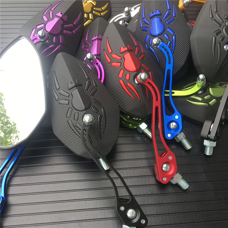 Spätné zrkadlá na motocykle, skútre, elektrické bicykle, elektromobilné, zadné, bočné, konvexné zrkadlo 8 mm 10 mm, čierna, modrá, červená, zelená, univerzálne