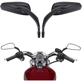 Μοτοσικλέτα Flaming Πλαϊνοί Καθρέπτες για Harley Davidson Softail Standard FXST Glide Electra Road Custom Dyna Touring Chrome/Black