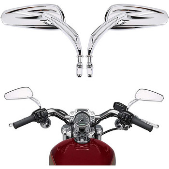 Мотоциклетни горящи странични огледала за Harley Davidson Softail Standard FXST Glide Electra Road Custom Dyna Touring Chrome/Black