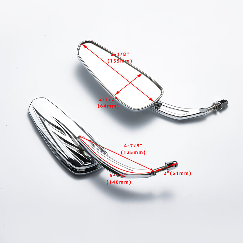Motorkerékpár lángoló oldalsó tükrök Harley Davidson Softail Standard FXST Glide Electra Road egyedi Dyna Touring króm/feketéhez