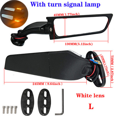 Kawasaki ZX10R ZX9R ZX7R ZX6R ZX636 ZX12R ZX14R mootorrattapeeglile, modifitseeritud tuuletiivaga reguleeritav pöörlev tahavaatepeegel