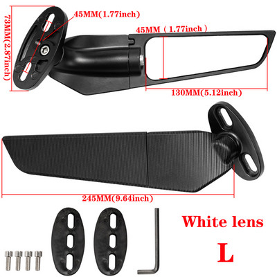 Kawasaki ZX10R ZX9R ZX7R ZX6R ZX636 ZX12R ZX14R mootorrattapeeglile, modifitseeritud tuuletiivaga reguleeritav pöörlev tahavaatepeegel