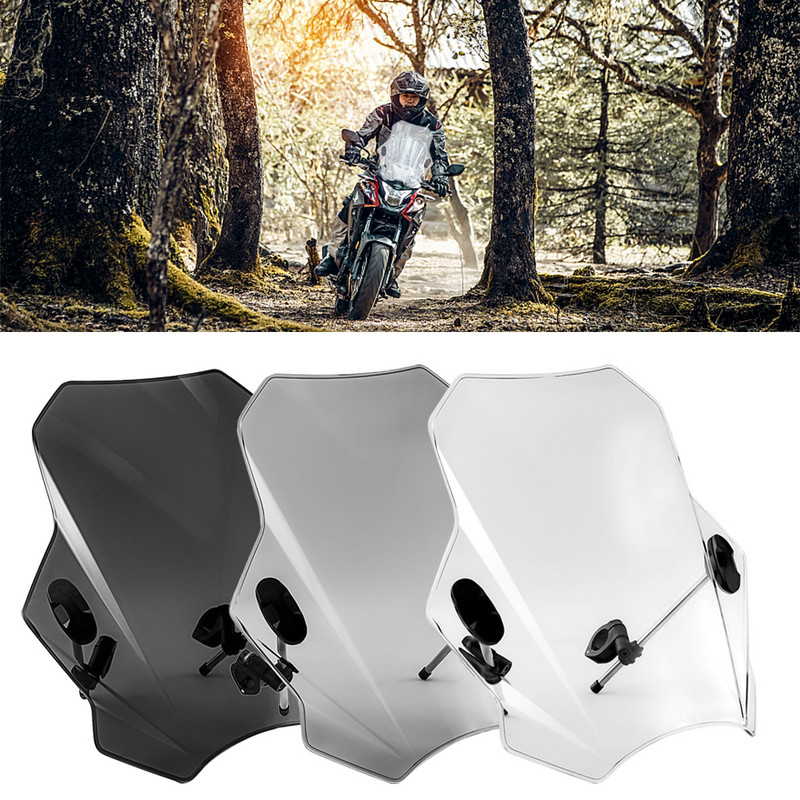 Univerzálne čelné sklo pre Suzuki DR650SE, Yamaha XTZ-150 YS250 XV 250 XJR 1200 1300, Honda CMX500 CB600 VTX1800C