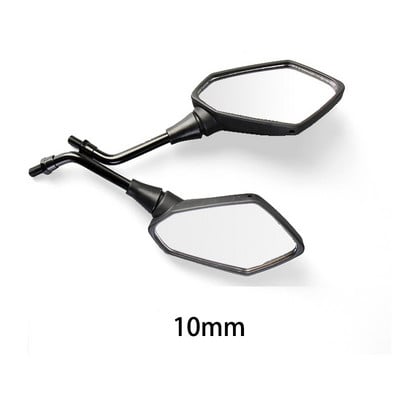 2 ks/pár spätných zrkadiel na motocykel, skúter, elektrobicykel, zadné bočné konvexné zrkadlo, 8 mm 10 mm, uhlíkové vlákno