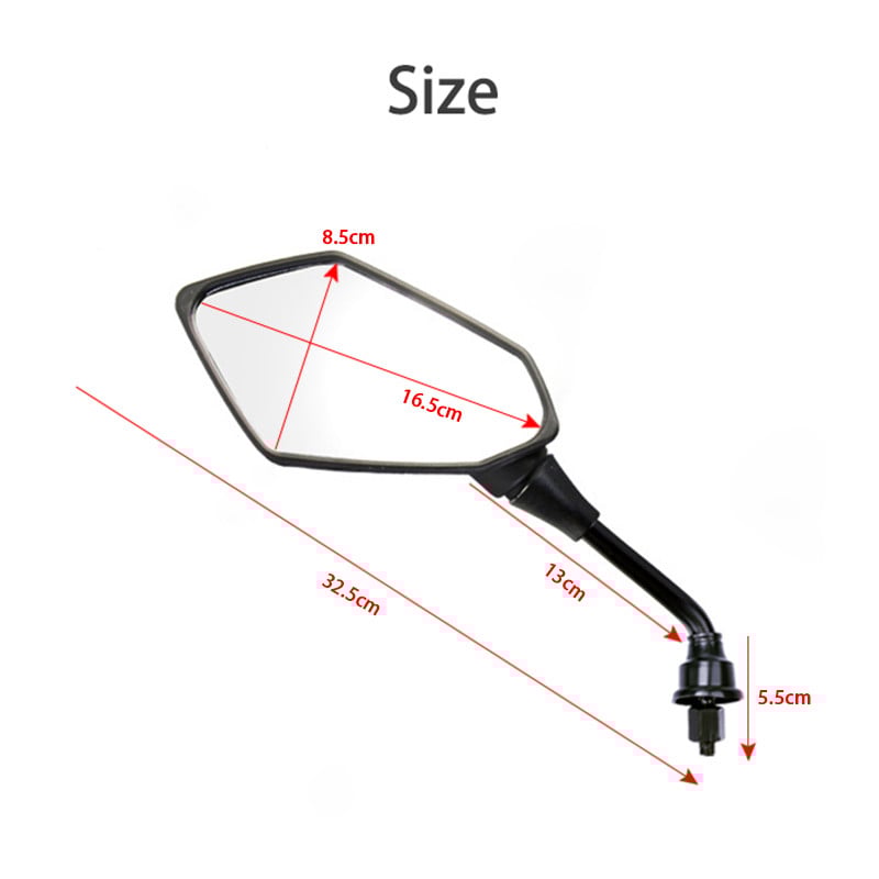 2 ks/pár spätných zrkadiel na motocykel, skúter, elektrobicykel, zadné bočné konvexné zrkadlo, 8 mm 10 mm, uhlíkové vlákno
