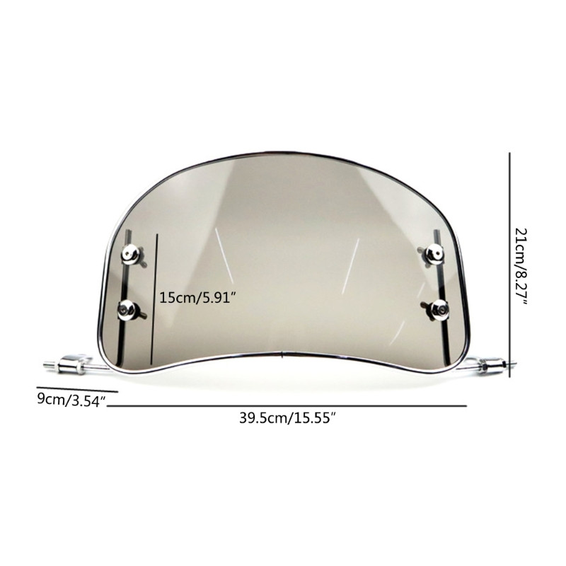 1 sada univerzálneho čelného skla na motocykel, deflektora vetra, čelného skla na retro motocykel, skúter, deflektora vetra