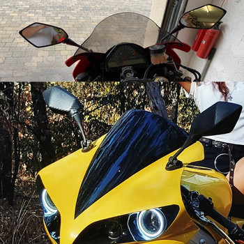 Карбоново огледало за мотоциклет, състезателен мотоциклет, спортен велосипед, калъф за огледала за обратно виждане за Kawasaki Yamaha Suzuki Honda