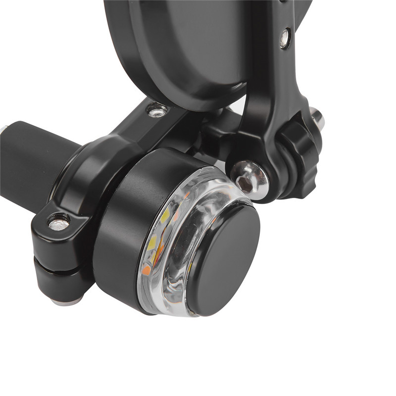 Motociklo veidrodinis vairas 7/8" 22 mm universalus aliuminis galinio vaizdo rankenos galo šoninis veidrodėlis su LED lempute, skirtas Cafe Racer MT