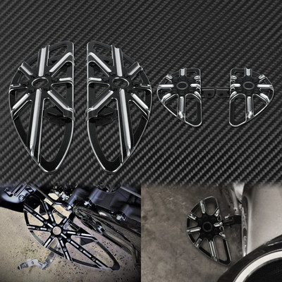 Kolíky na nohy pre motocykle, podlahové dosky, stúpačky pre spolujazdca, pedál, čierne/chrómové pre Harley Touring Dyna Softail Electra Glide FLHT