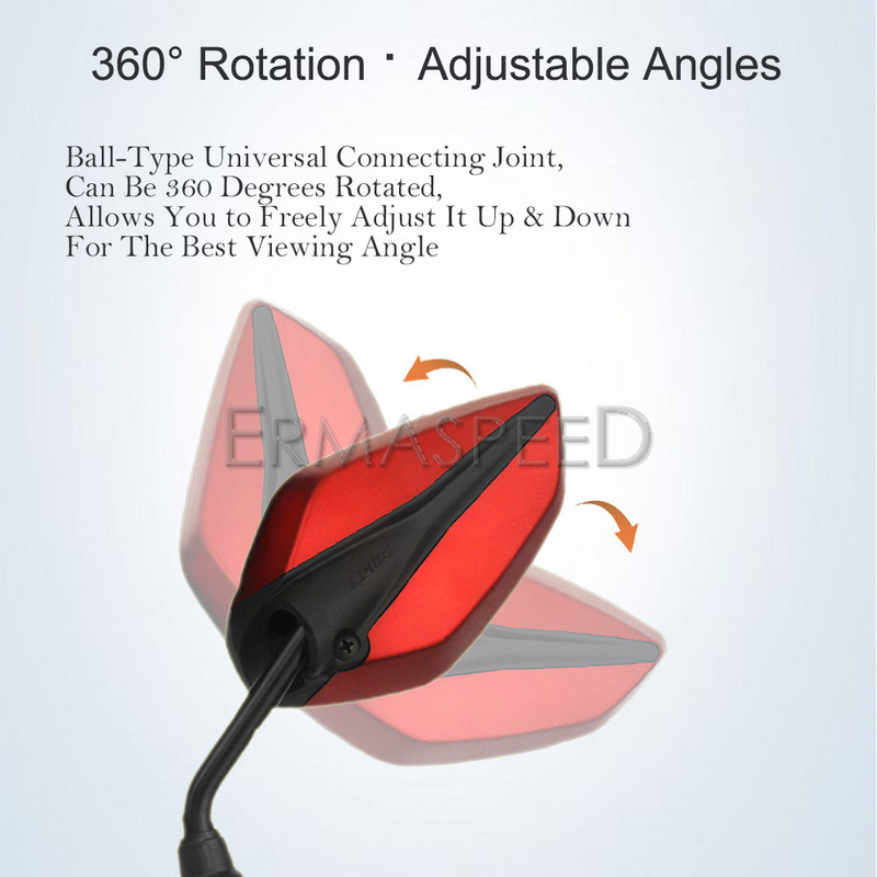 1Pair Fashion univerzális motorkerékpár robogó hátsó visszapillantó tükrök levél alakú első oldalsó visszapillantó tükör motorkerékpár e-bike robogóhoz