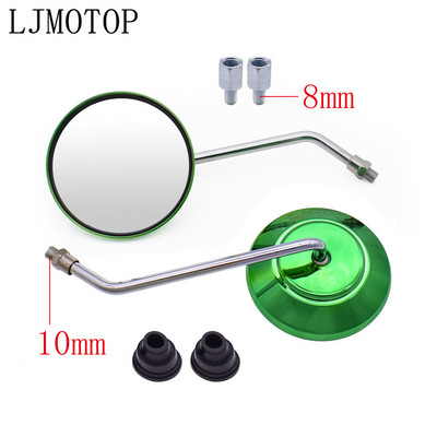 Egy pár kör motoros tükör visszapillantó tükrök motorkerékpárokhoz E-bike Honda Scooter Kawasaki Suzuki Yamaha Aprilia 10mm 8mm