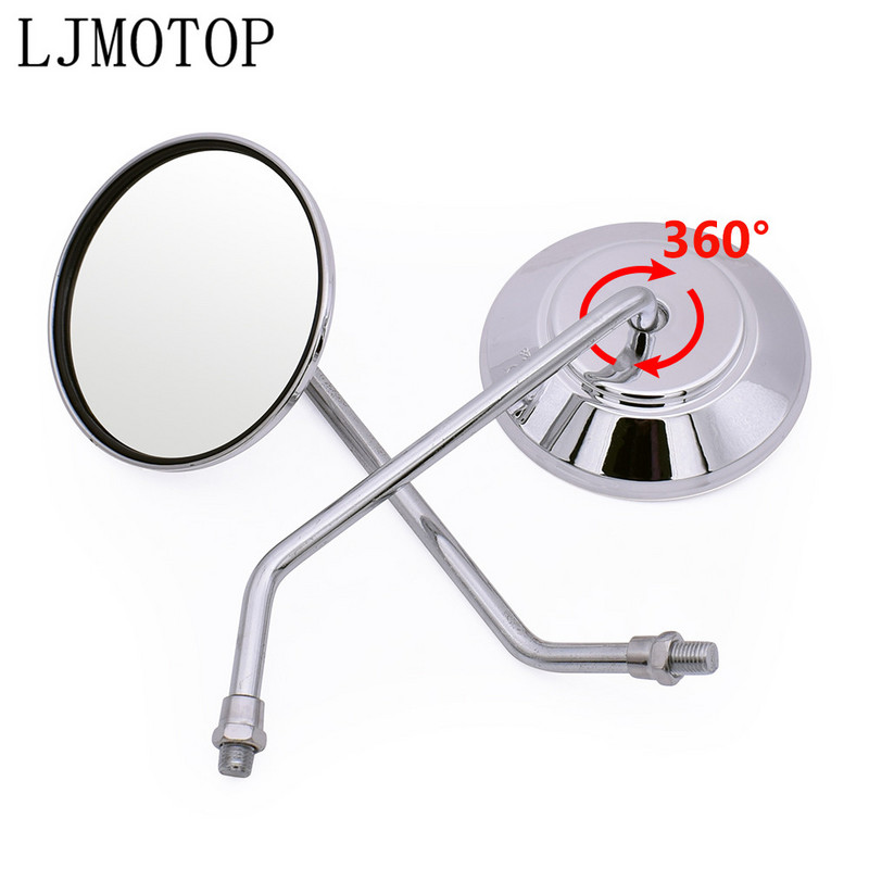 Egy pár kör motoros tükör visszapillantó tükrök motorkerékpárokhoz E-bike Honda Scooter Kawasaki Suzuki Yamaha Aprilia 10mm 8mm