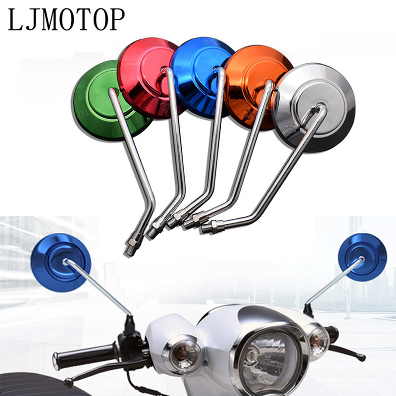 Egy pár kör motoros tükör visszapillantó tükrök motorkerékpárokhoz E-bike Honda Scooter Kawasaki Suzuki Yamaha Aprilia 10mm 8mm