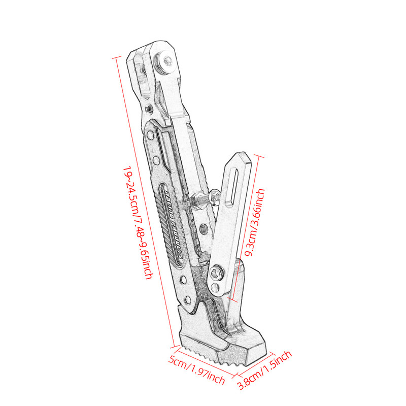 Mootorratta tugijalg Reguleeritav jala külgtoe parkimistugi elektrimootorratta parkimiseks Jala külgtoe tugijalg