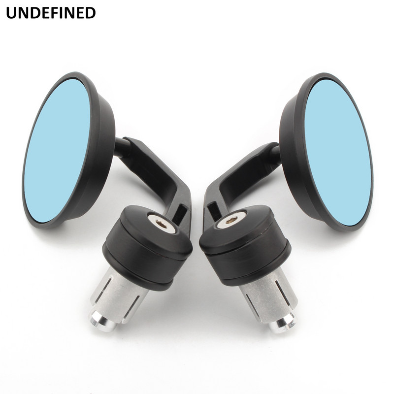 Čierne 1-palcové zrkadlo na konci riadidiel 25 mm spätné zrkadlá na konci riadidiel pre Harley, Honda, Kawasaki, Suzuki, Yamaha, Victory, Ducati, Bobber