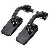 1 pár 7/8"18OMM univerzálnych hliníkových motocyklových spätných zrkadiel s čiernymi riadidlami na konci