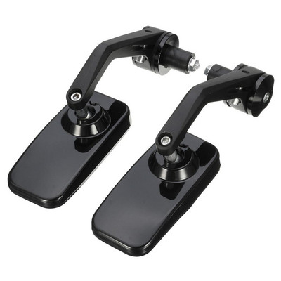 1 pár 7/8"18OMM univerzálnych hliníkových motocyklových spätných zrkadiel s čiernymi riadidlami na konci