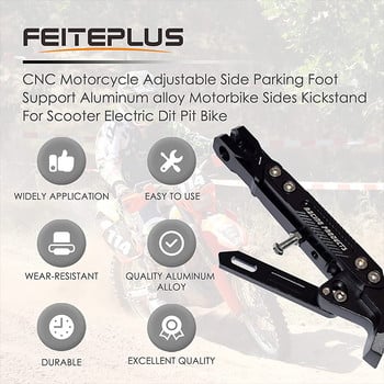 Регулируема CNC метална скоба за крака на мотоциклет Странична скоба за велосипед Bike Kickstand Kick Bracket Motos Аксесоари за стойка за мотоциклети