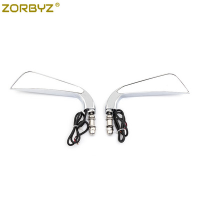 ZORBYZ motorkerékpár LED-es sarlós visszapillantó oldalsó tükör folyó víz irányjelzővel Harley Sportster Softail Dyna Electra Glide-hoz