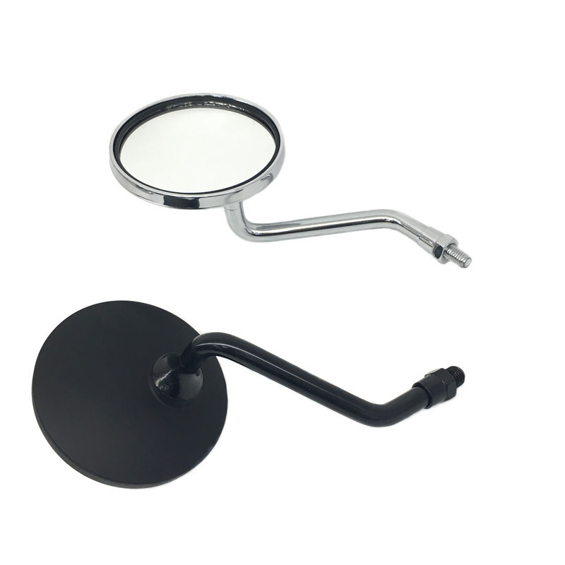 Motociklistički retrovizor skuter modificirani reflektor duga šipka kratka šipka crno galvanizirano malo okruglo ogledalo ogledalo