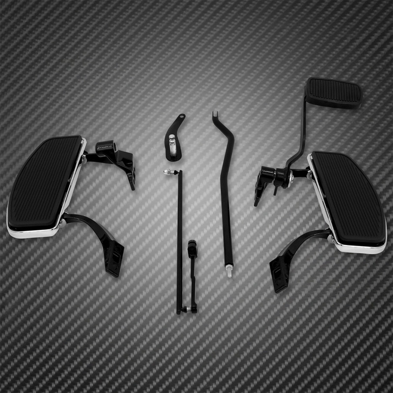 Motocyklové čierne predné ovládacie kolíky na nohy, sada pák pre Harley Dyna Low Rider Street Bob Super Glide FXDB 2006-2017