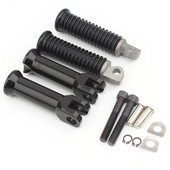 Fekete hátsó utas lábtartó lábtartók Harley Softail Deluxe Fat Boy FLFB Heritage Street Bob FXBB Low Rider FXLR-hez