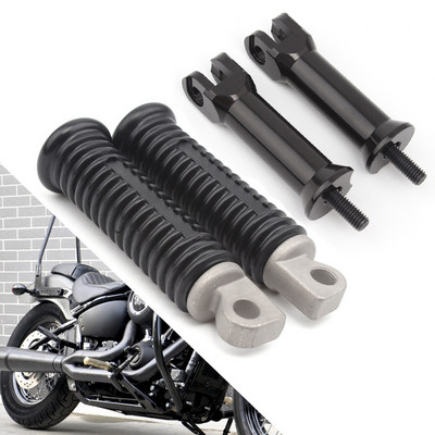 Fekete hátsó utas lábtartó lábtartók Harley Softail Deluxe Fat Boy FLFB Heritage Street Bob FXBB Low Rider FXLR-hez