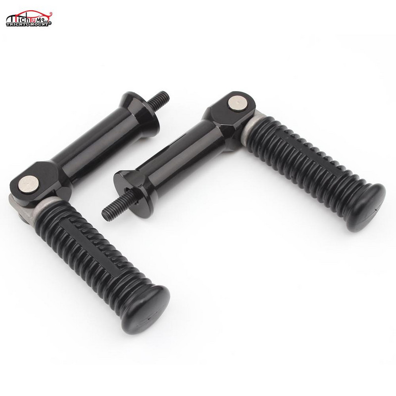 Fekete hátsó utas lábtartó lábtartók Harley Softail Deluxe Fat Boy FLFB Heritage Street Bob FXBB Low Rider FXLR-hez