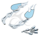 Motorkerékpár univerzális króm egyedi lángos visszapillantó tükrök Kawasaki Honda Suzuki Kawasaki Ducati BMW VT VTX utcai kerékpárhoz