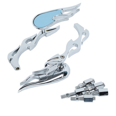 Motorkerékpár univerzális króm egyedi lángos visszapillantó tükrök Kawasaki Honda Suzuki Kawasaki Ducati BMW VT VTX utcai kerékpárhoz