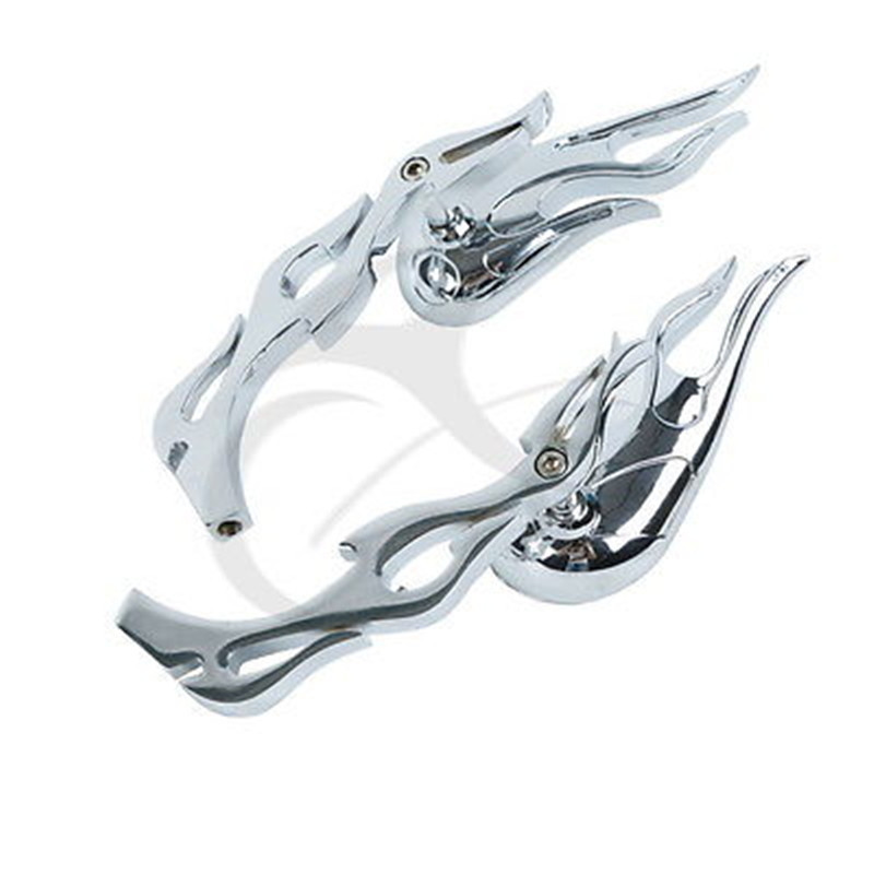 Motorkerékpár univerzális króm egyedi lángos visszapillantó tükrök Kawasaki Honda Suzuki Kawasaki Ducati BMW VT VTX utcai kerékpárhoz
