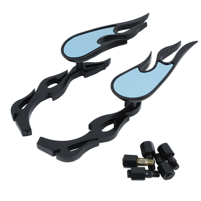 Motorkerékpár univerzális króm egyedi lángos visszapillantó tükrök Kawasaki Honda Suzuki Kawasaki Ducati BMW VT VTX utcai kerékpárhoz