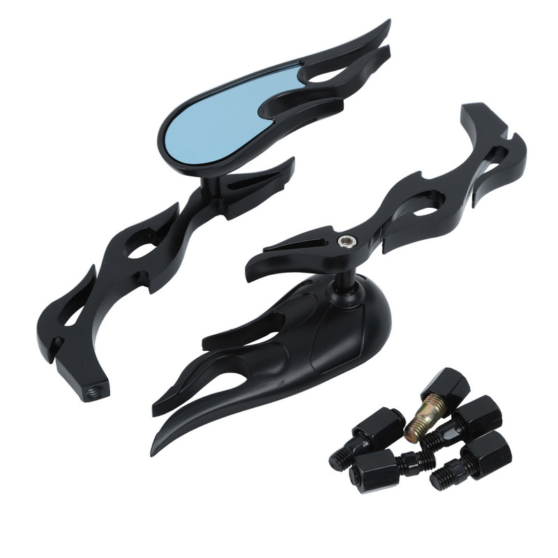 Motorkerékpár univerzális króm egyedi lángos visszapillantó tükrök Kawasaki Honda Suzuki Kawasaki Ducati BMW VT VTX utcai kerékpárhoz