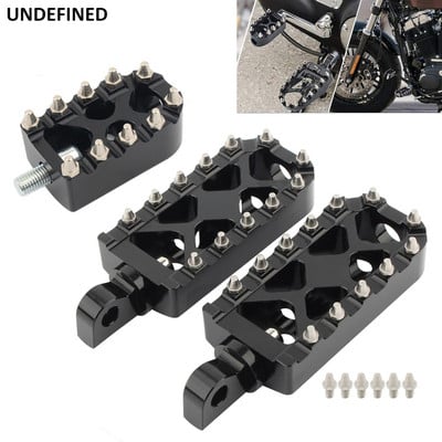 За Harley MX Foot Pegs Мотоциклет Wide Fat Footrest Shifter Pegs 360 Roating Sportster Fatboy Street Bob Wide Glide Dyna Bobber