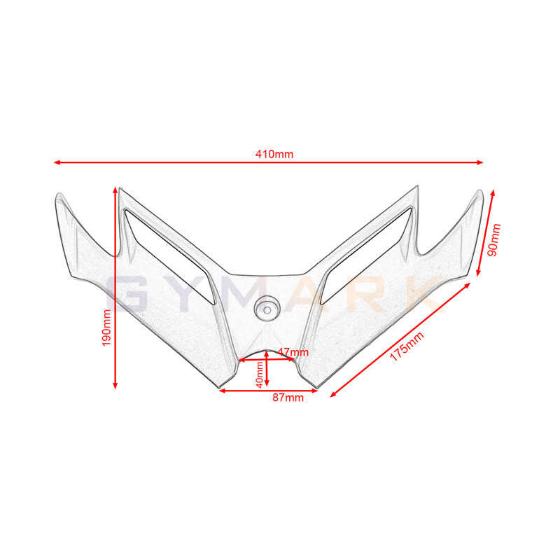 Kawasaki Ninja 300 Ninja 250 NINJA300/250 2013–2017 mootorratta tarvikud Pneumaatilise sabaspoileri kaitsme eesmine kaitsekate