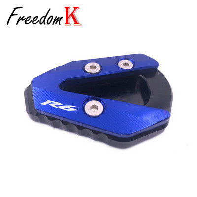 YAMAHA YZF-R6 YZF R6 YZFR6 2017 2018 2019 motorkerékpárhoz, CNC támasztó láb oldalsó állvány hosszabbító párna tartólemeze nagyító állvány