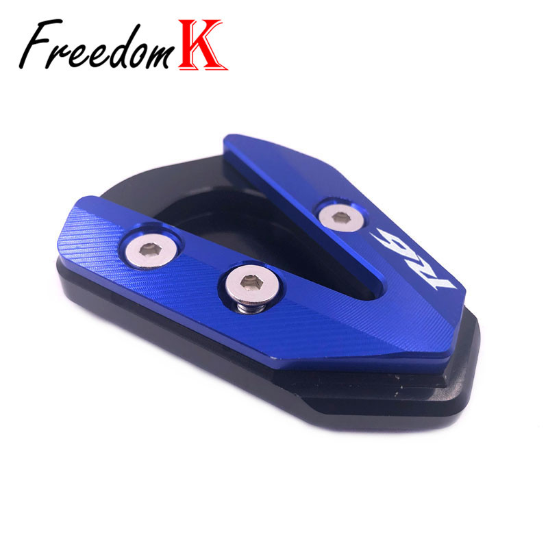 YAMAHA YZF-R6 YZF R6 YZFR6 2017 2018 2019 motorkerékpárhoz, CNC támasztó láb oldalsó állvány hosszabbító párna tartólemeze nagyító állvány