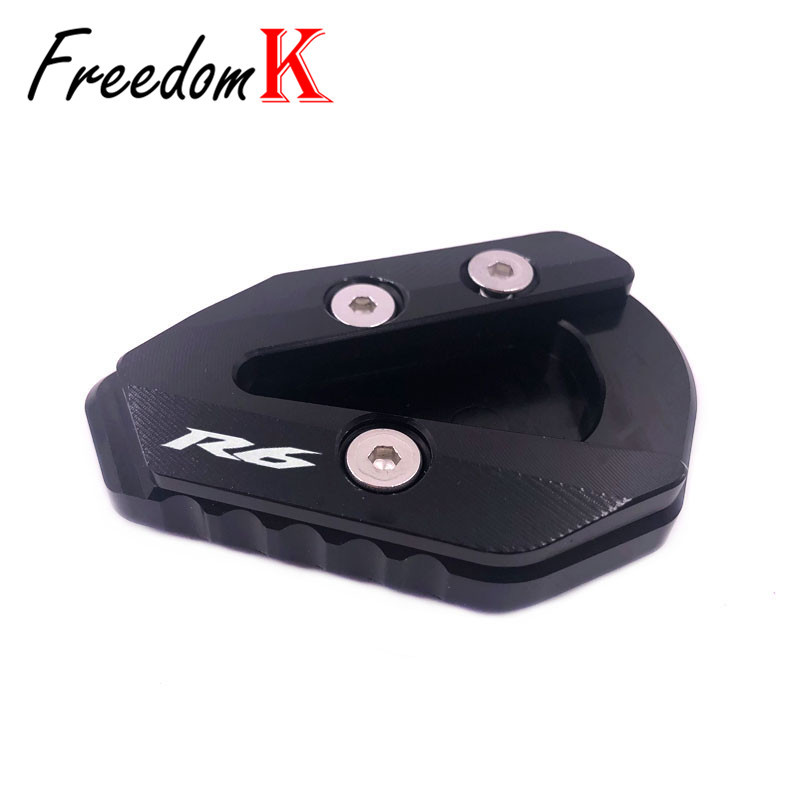 YAMAHA YZF-R6 YZF R6 YZFR6 2017 2018 2019 motorkerékpárhoz, CNC támasztó láb oldalsó állvány hosszabbító párna tartólemeze nagyító állvány