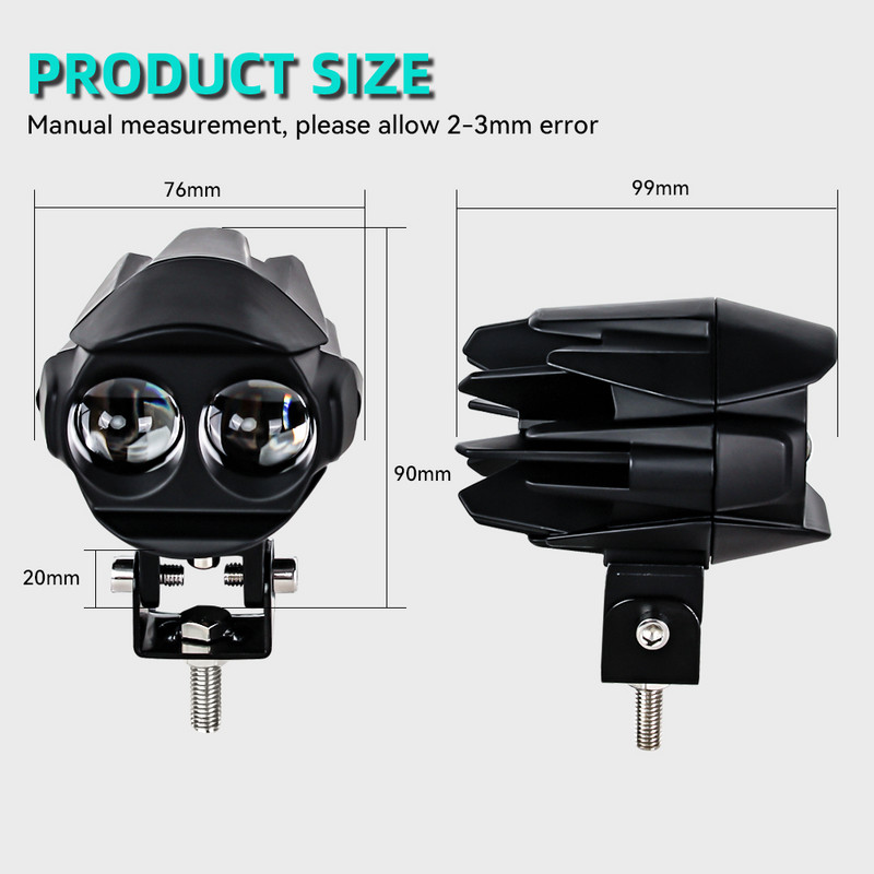 Mootorratta LED-esitulede prožektori klambrid, kronsteini toru kinnitus mootorratta udutulede lisalambihoidikutele Motode tarvikud