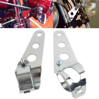 28mm-43mm universaalne mootorratta esitulede kinnitusklambrid kahvli kõrva chopper esilaterna hoidik Reguleerige mootori kahvli kinnitus must hõbedane